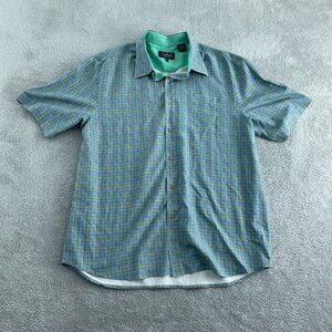 Nat Nast Luxury Originals Mens Large Plaid Short Sleeve Silk 5523